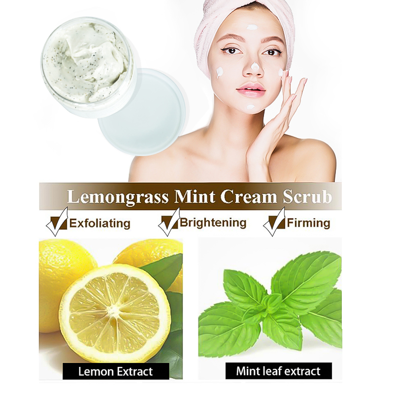 Organic Extract Oil-Control Moisturizing Firming Whitening Exfoliate Lemon Salt Face Body Scrub 200g