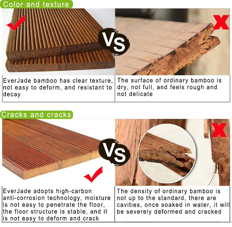 High Quality Outdoor Waterproof Garden Pool Bamboo Wood Patio Decking Wholesale