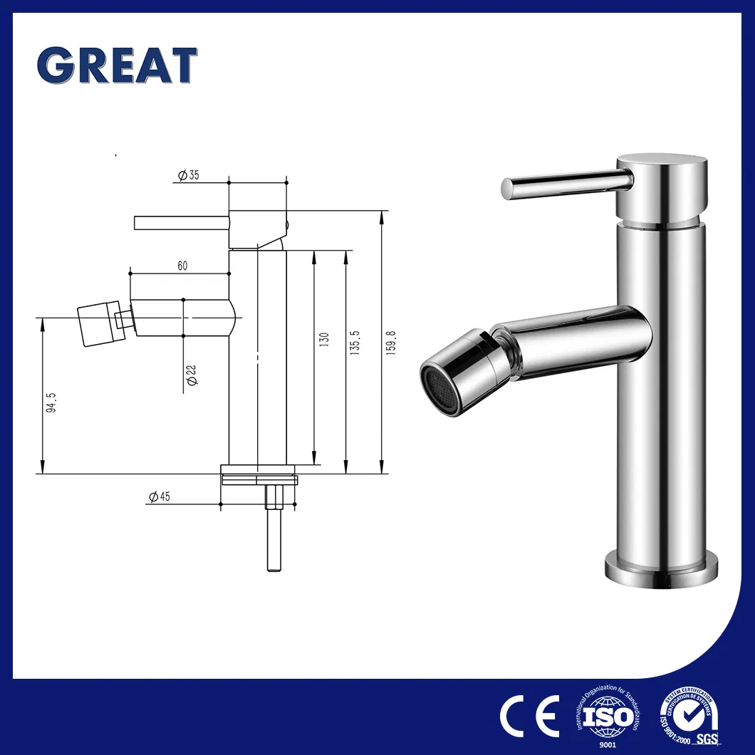 Смеситель для биде Great Gold Gl32107A321 хром
