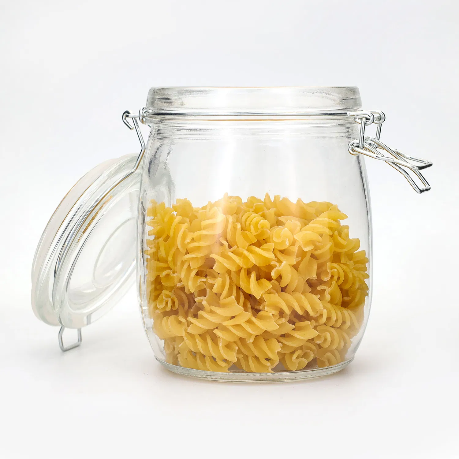 Flower Tea, Pickles, Coarse Food Grain Storage Glass Jar with Clip Cap