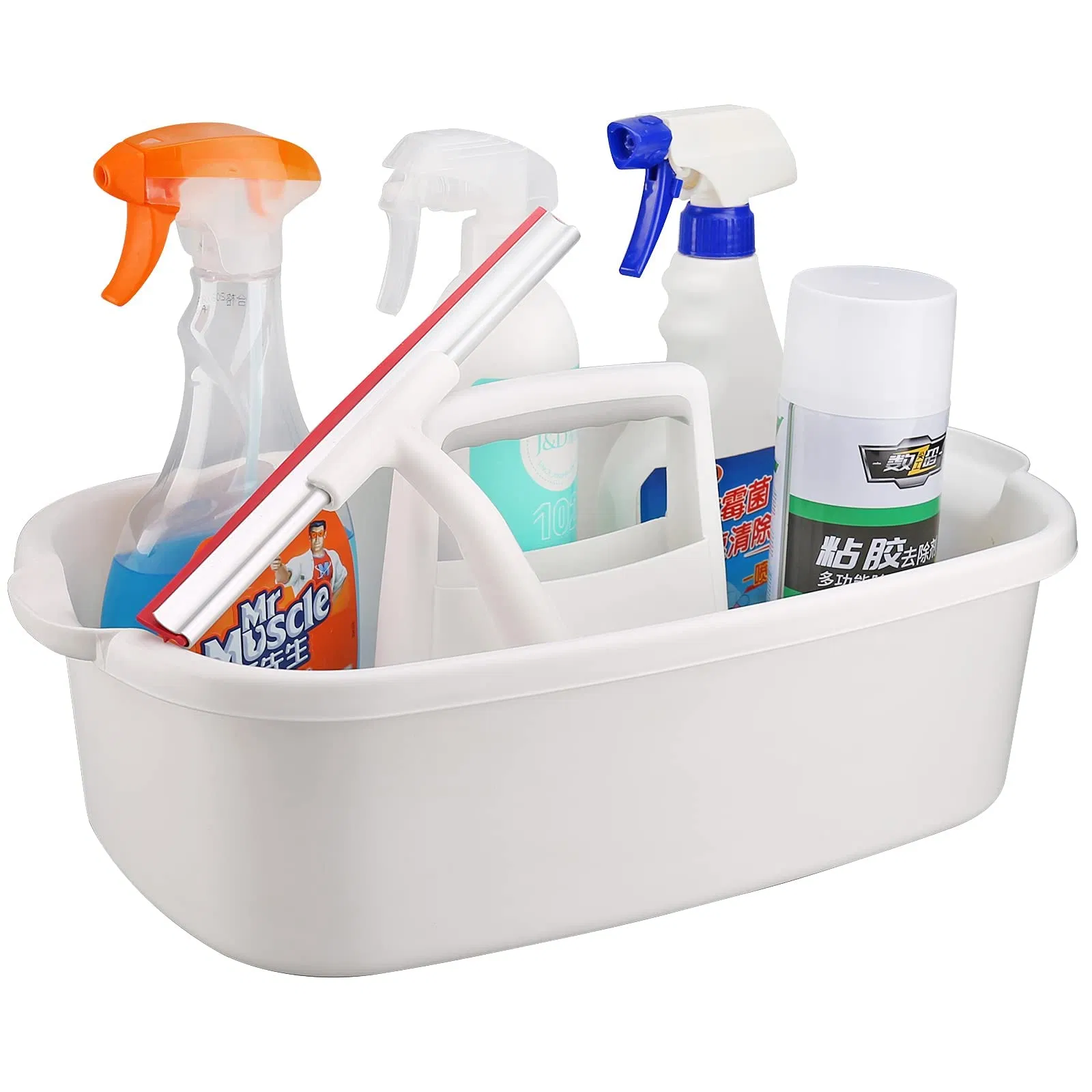 Portable Cleaning Supplies Organizer Handle Large Plastic Shower Basket Bucket