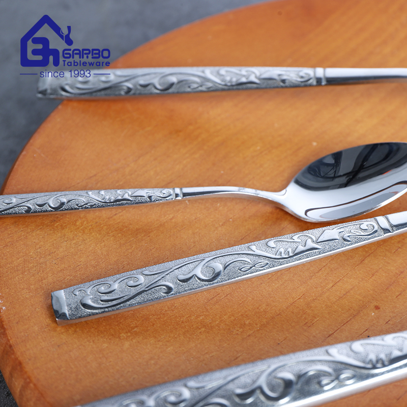 Embossed Handle 8" Dinner Fork Stainless Steel Bulk