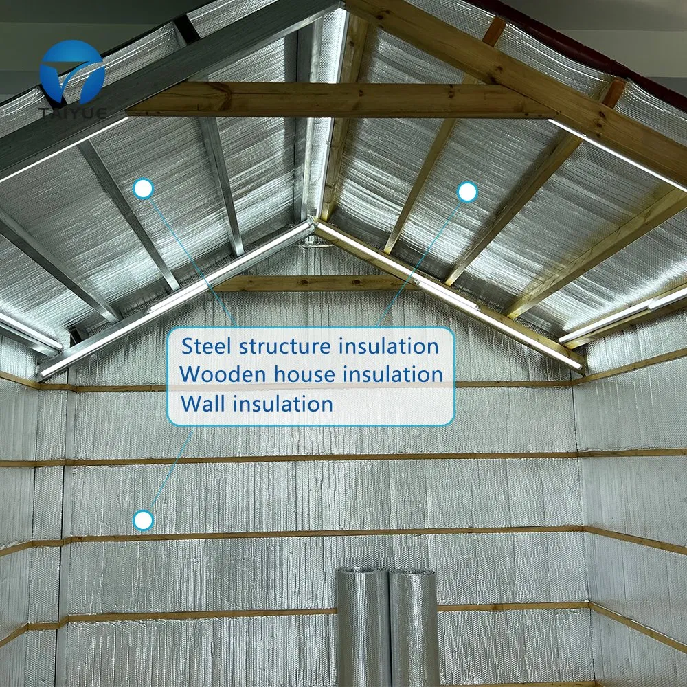 Perforated Aluminum Foil Woven Fabric with Blue PE Coating Heat Insulation Material for Roof