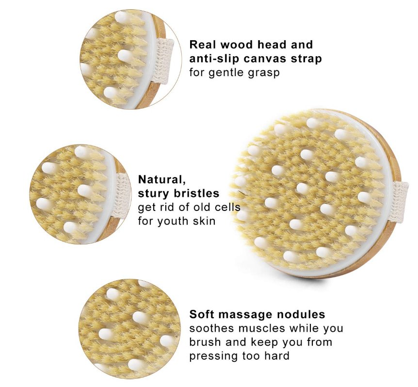 Wholesale High Quality Bristles Bath Brush with Massage Beads