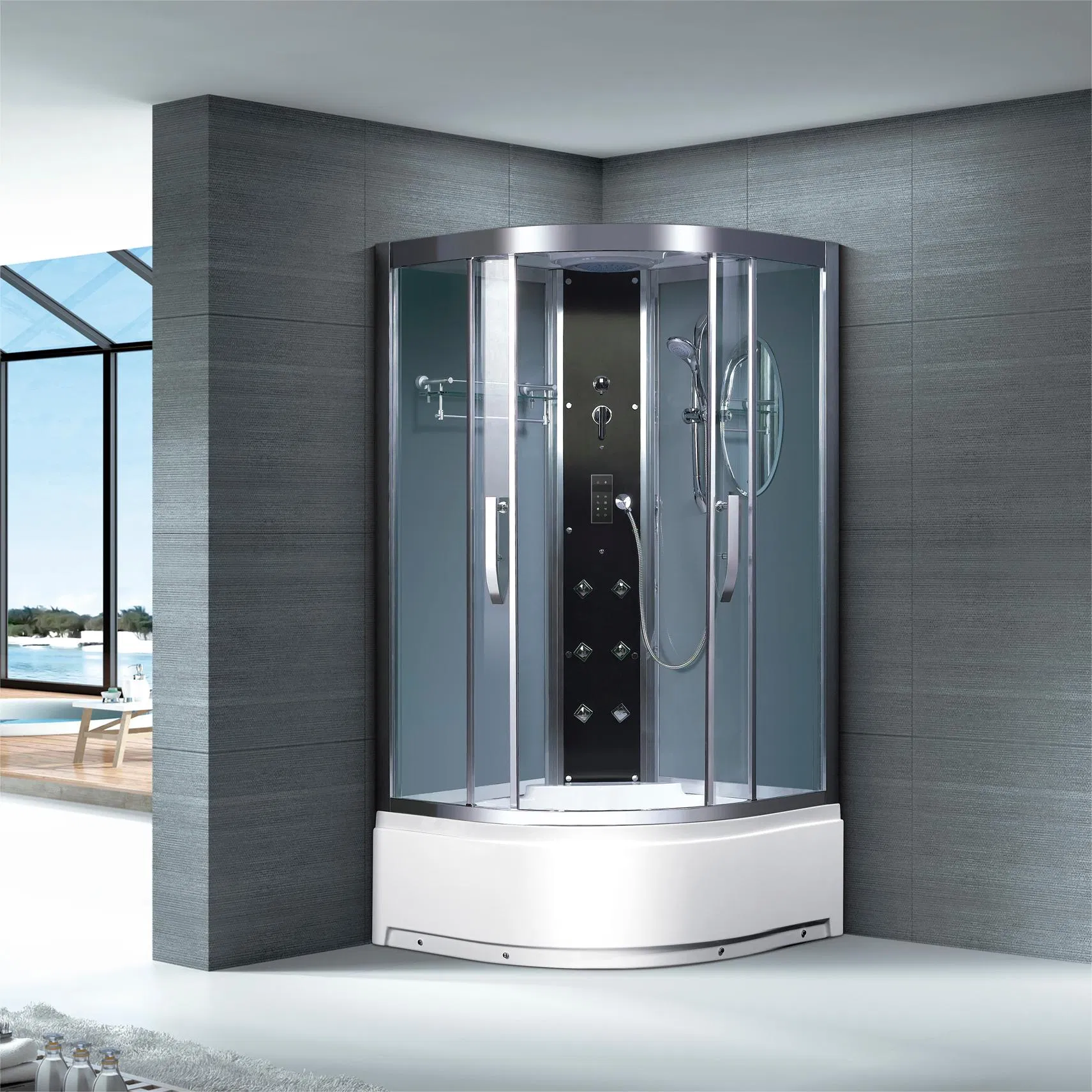 Modern Blue Stainless Steel Steam Sauna Room for Home Use (QQ7702)