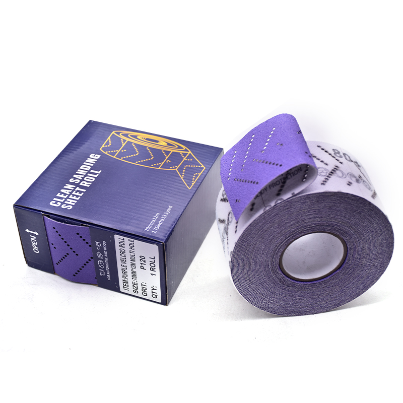 Рулон наждачной бумаги 70мм×12м, фиолетовый, 60#~2000#