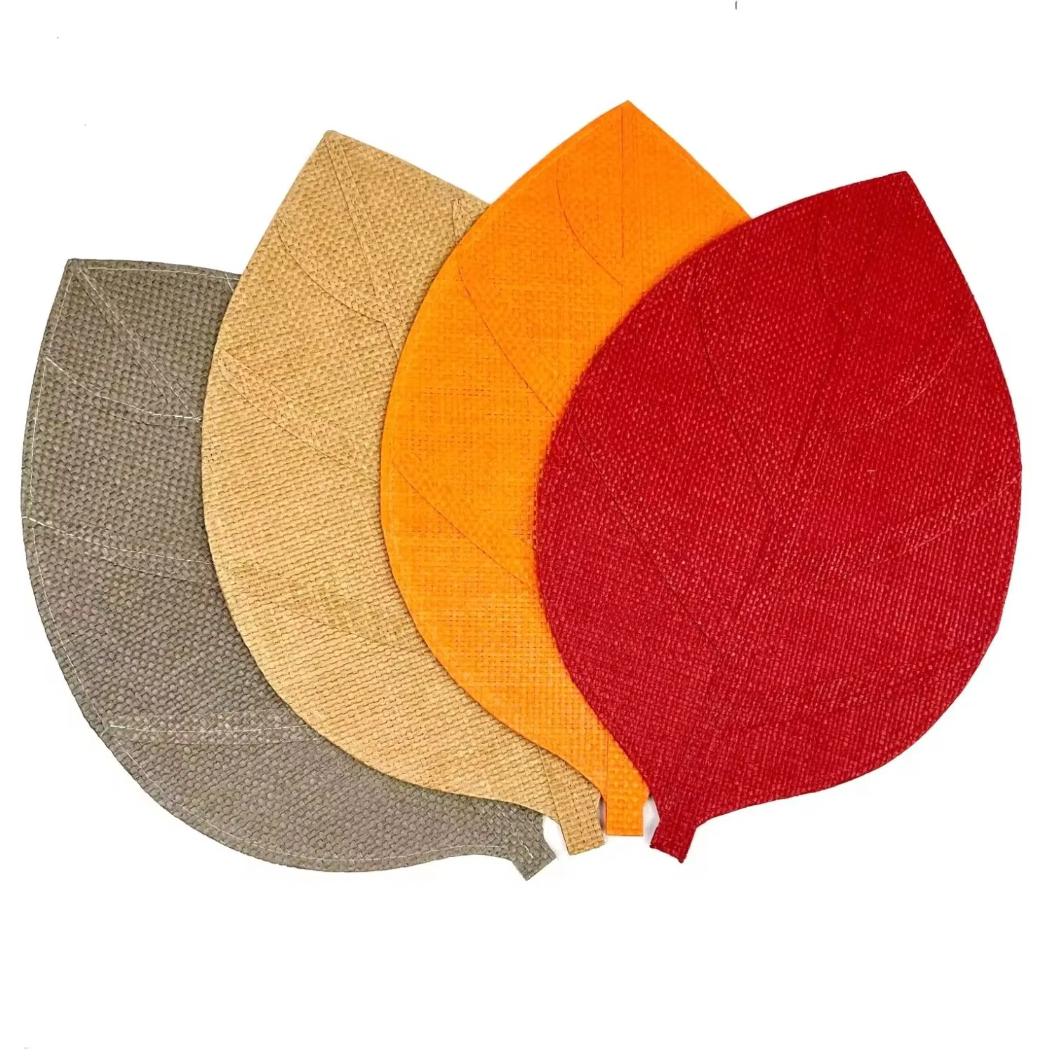 Paper Woven Leaf Shaped Irregular Home Decoration Placemats