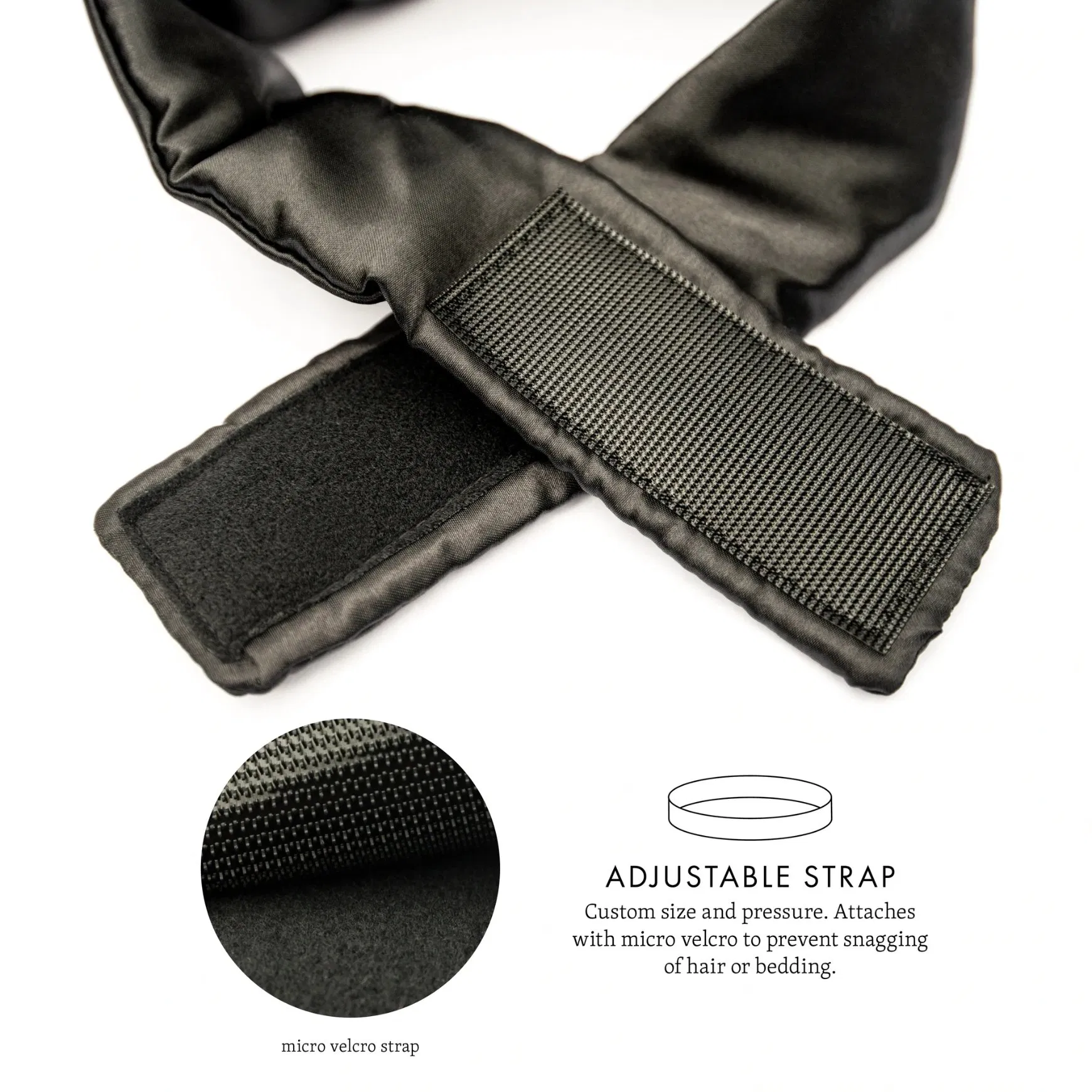 100% Pure Silk True Blackout Blindfold Soft Breathable Over Sized Strapless