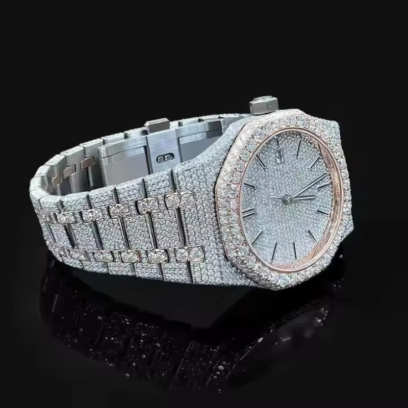 Top Quality Men Women Vvs D Colour Moissanite Designers Watches Automatic Mechanical Hip Hop Watches Port Luxury Iced out Watch