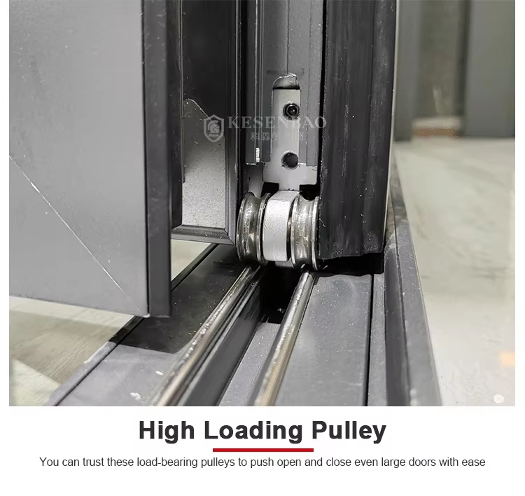 Glass Doors Aluminum Bifold Double Glass Sliding Folding Door for Home