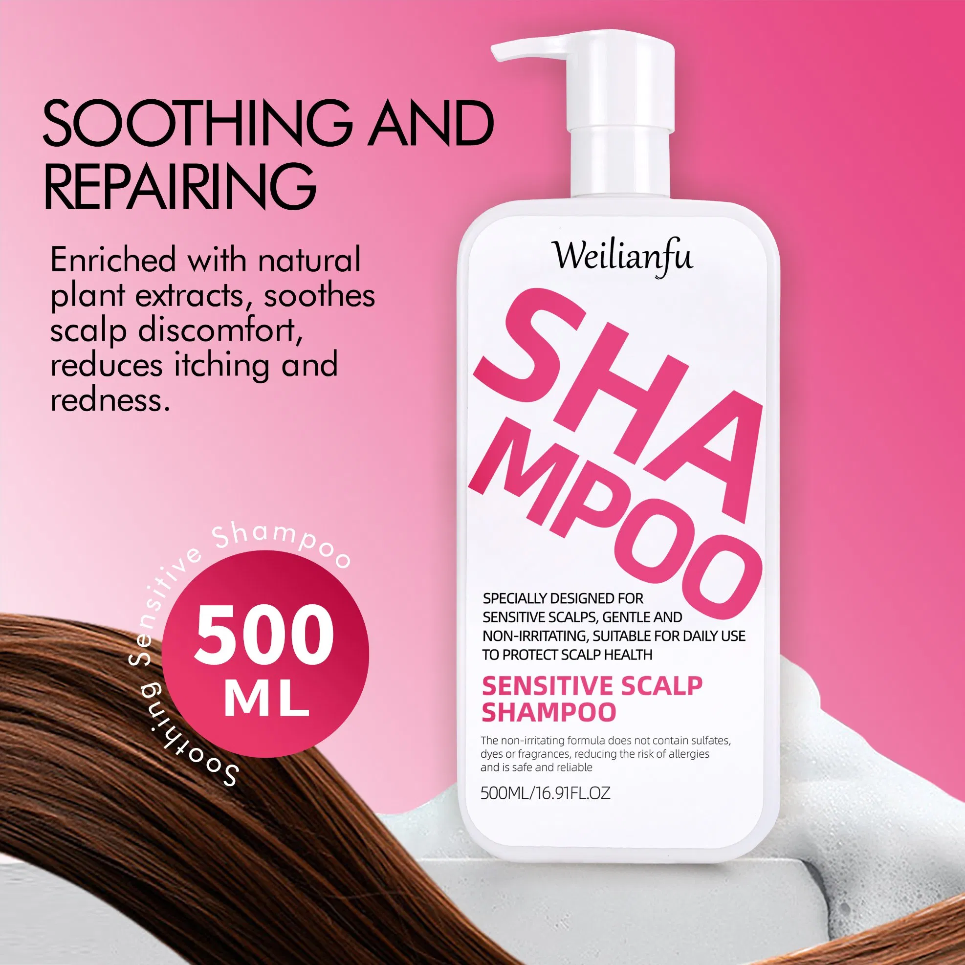 Sensitive Scalp Shampoo and Conditioner Set Gentle Hair Care Solution for Delicate Scalp Soothing & Nourishing Formula