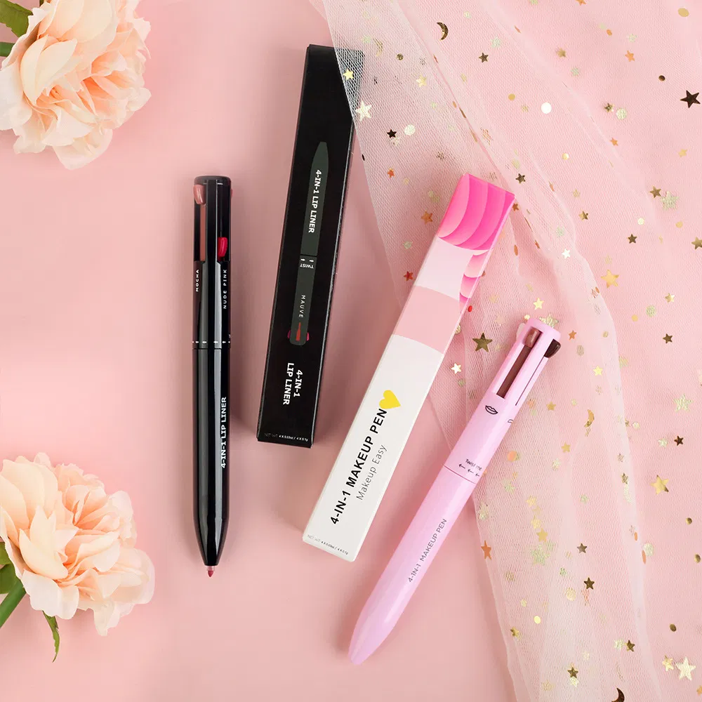 No Logo 4-in-1 Makeup Pen Highlighter Lip Liner Eyeliner Eyebrow Pencil Lip Liner Makeup Pen