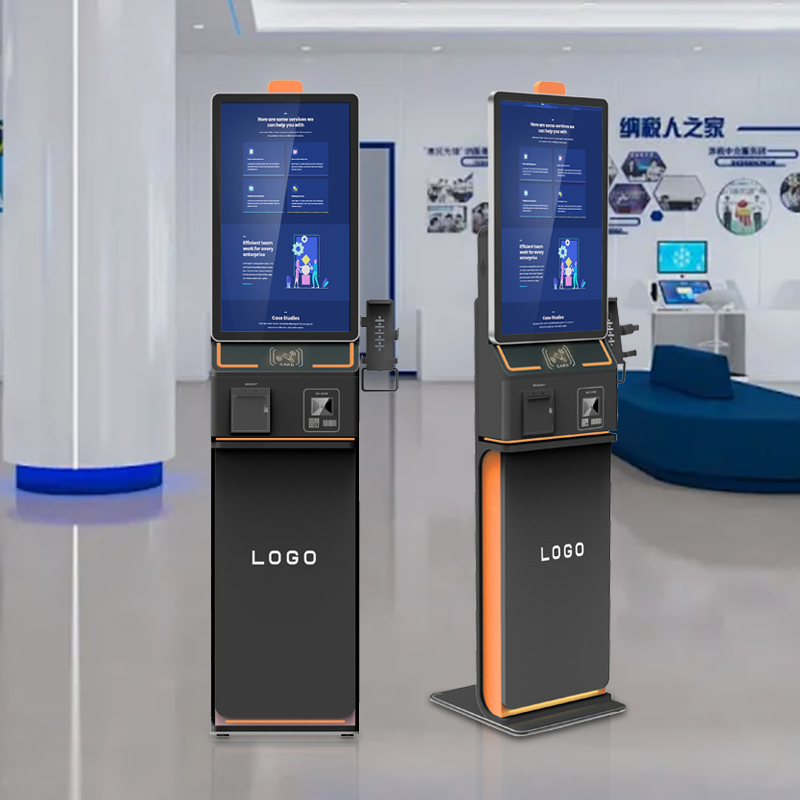 21.5" 23.8" 32" Floor Stand Self-Service Terminal Kiosk Check out Totem Ordering Payment Kiosks Restaurant Use