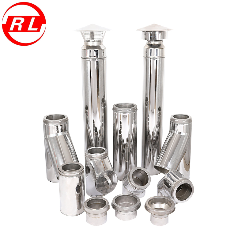Double Wall Stainless Steel Stove Chimney Flue Pipes System with Twist Lock System