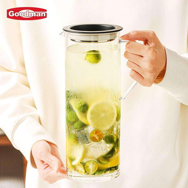1100ml Clear Water Carafe with Lid Beverage Milk Juice Tea Jug Glass Pot Plastic Pitcher