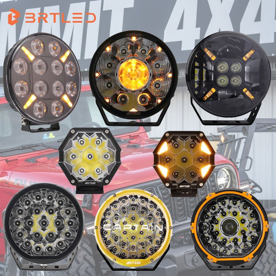 Versatile 9-Inch 120W Amber Off-Road LED Car Headlight