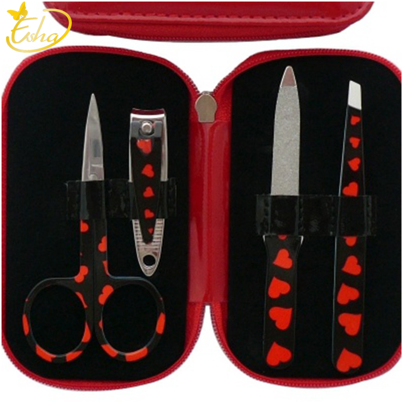 Customized Heart Pattern Printing Manicure Set