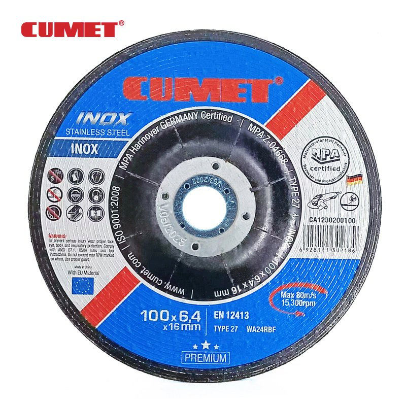 Cumet 4"Grinding Disc for Metal Inox with MPa Factory Price New Tech
