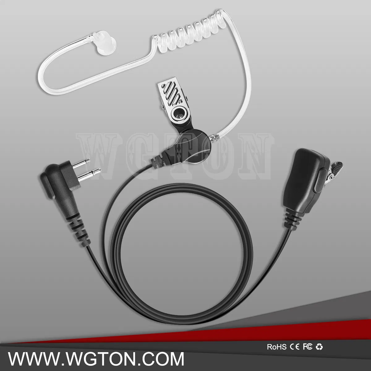 Скрытый микрофон с наушником для рации 2-pin PTT