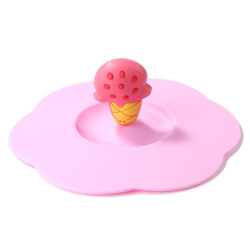 Cartoon Heat-Resistant Water Lid Dust Prevention Seal Leak Proof Silicone Cup Cover
