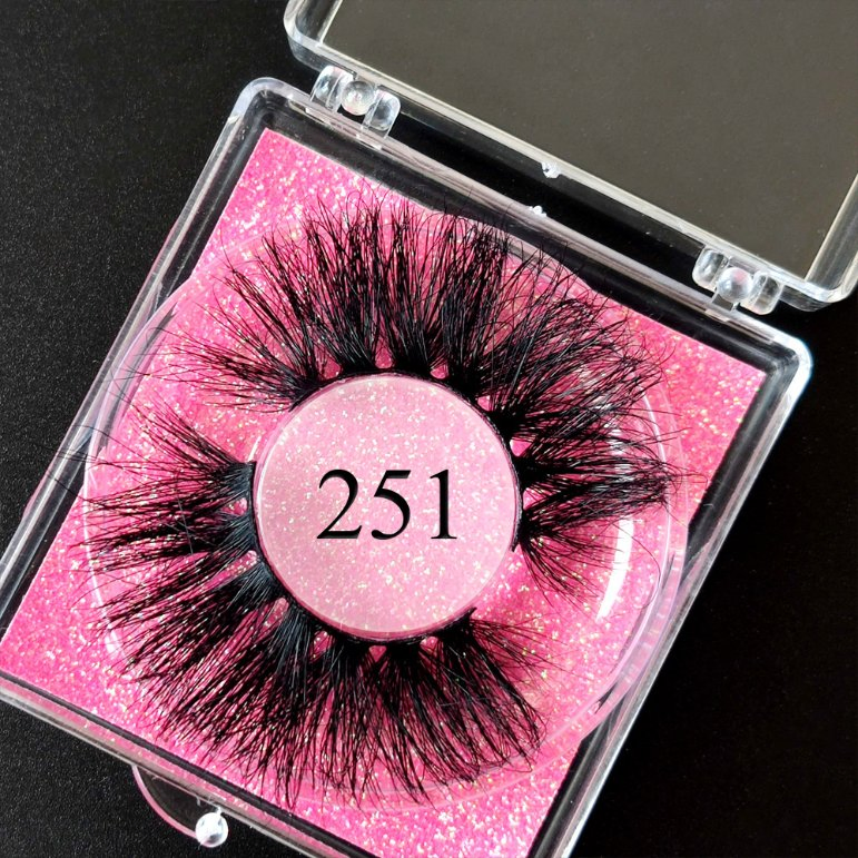 Wholesale Private Label Eye Lashes 3D Mink 25mm False Strip Eyelashes with Customized Packaging Own Brand Box