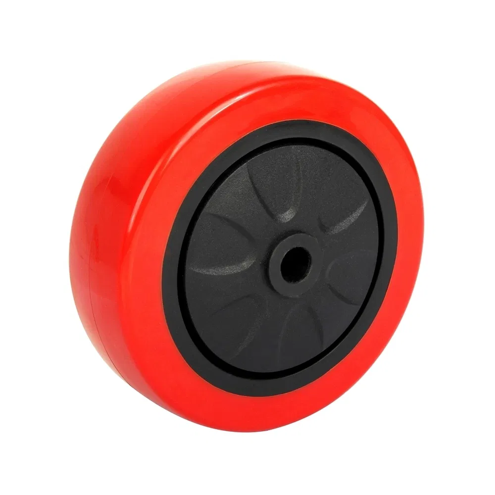 Flexible Movement Customizable Red Medium Duty Elastic PU Wheels Caster