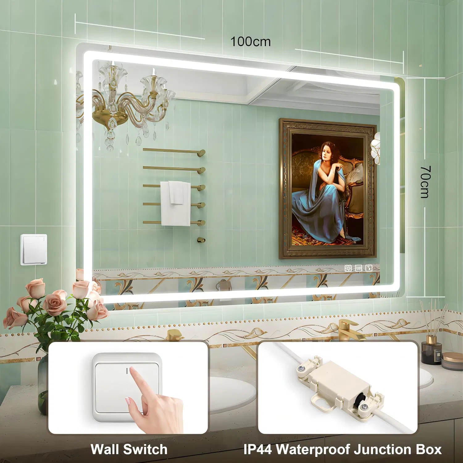 Bathroom LED Smart Vanity Mirror with Home Intelligent Decoration Furniture (copy)