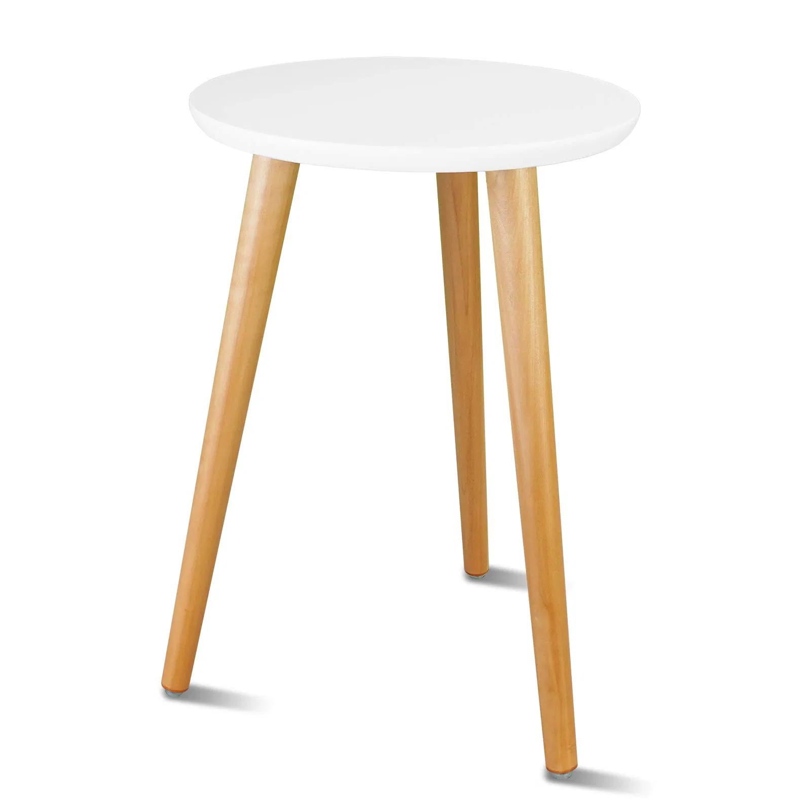 Modern Tall Holder Small Round Side End Table Wood Plant Flower Stand