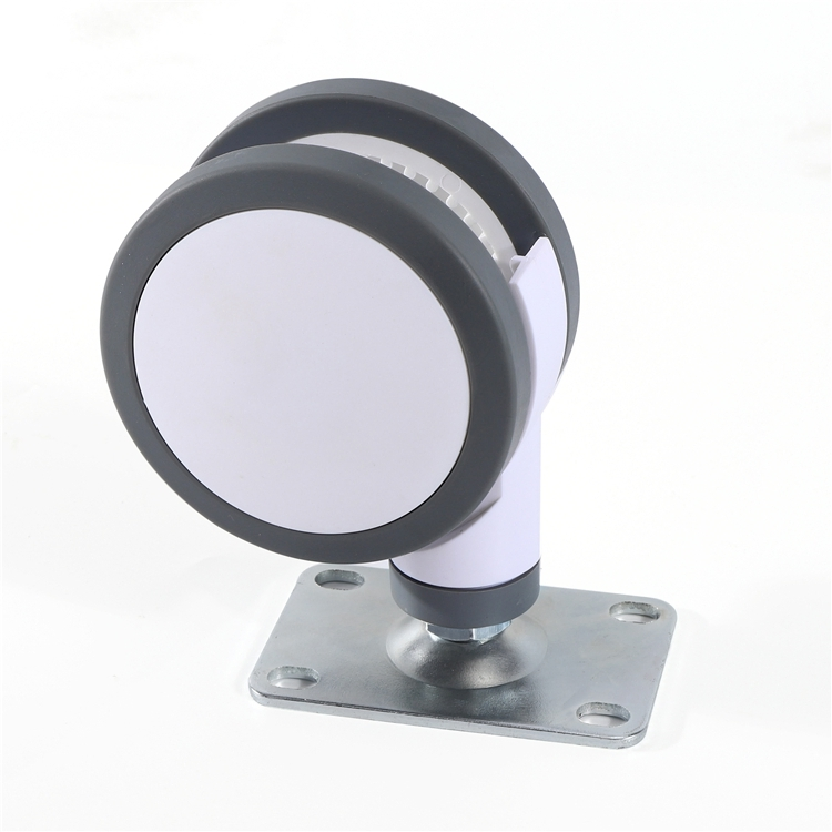 3/4/5 Inch Thermoplastic Rubber TPR Plastic Fork Plate Swivel Caster with TPR Medium Duty Hospital Bed Medical Wheel