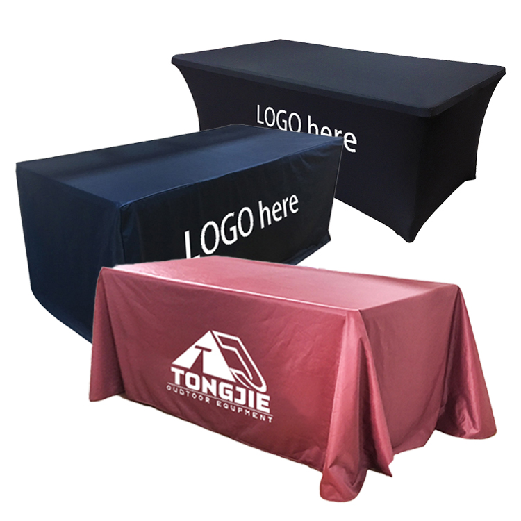 Custom Printed Logo Event Exhibition Trade Show Spandex Stretch Cover Print Table Cloth