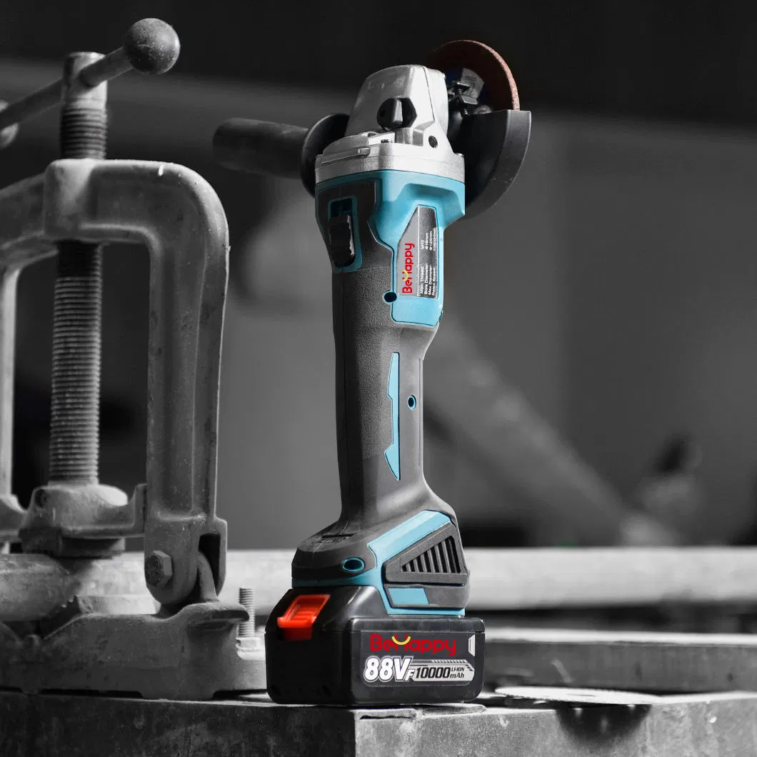 Behappy 21V Cordless Angle Grinder Two Batteries Quick Charge Power Tools