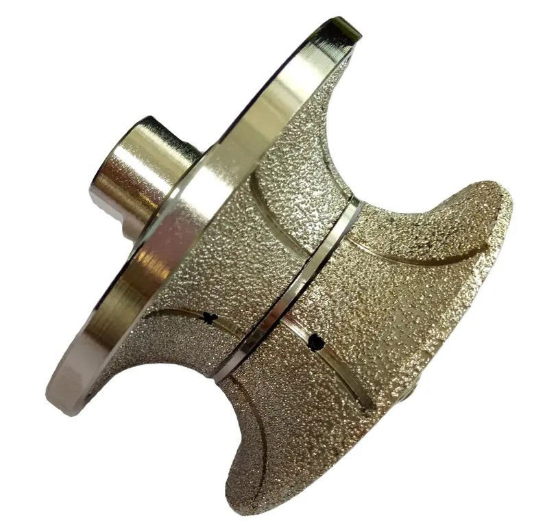 Diamond Profiling Wheel for Marble Granite Corner Trimming 75mm Vacuum Brazed Masonry Diamond Slotting Edging Grinding Router Bit China Factory