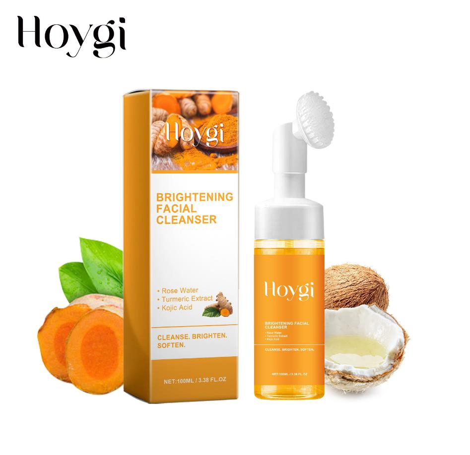 Deep Cleansing Anti Acne Brightening Kojic Acid Turmeric Cleanser Face Wash Foam 100ml Facial Cleanser Mousse Skin Care Face Wash Turmeric Foaming Cleanser