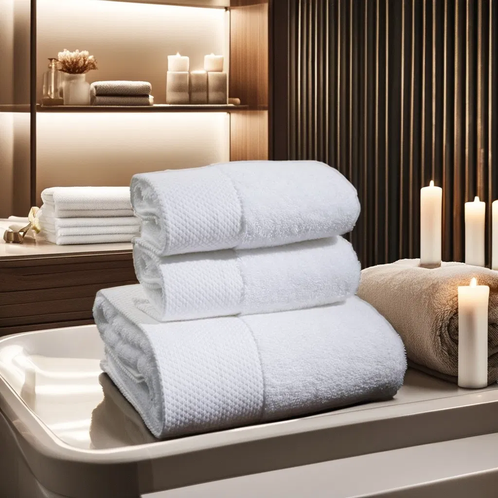 Logo Custom Wholesale Supply 100 Pure Cotton White Hotel SPA Bath Towels