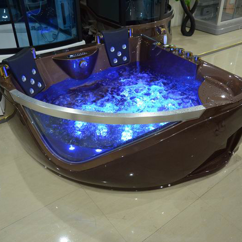 Угловая ванна с гидромассажем и подголовником