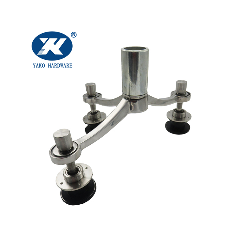 200 220mm 3 Way Arms Column Mount Curtain Wall Fittings Glass Spider