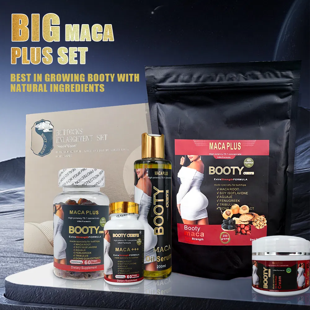 Black Maca Butt Enlargement Set Private Label Strong Effective Women Plump Butt and Hip Lift up Buttock Enhancement Set