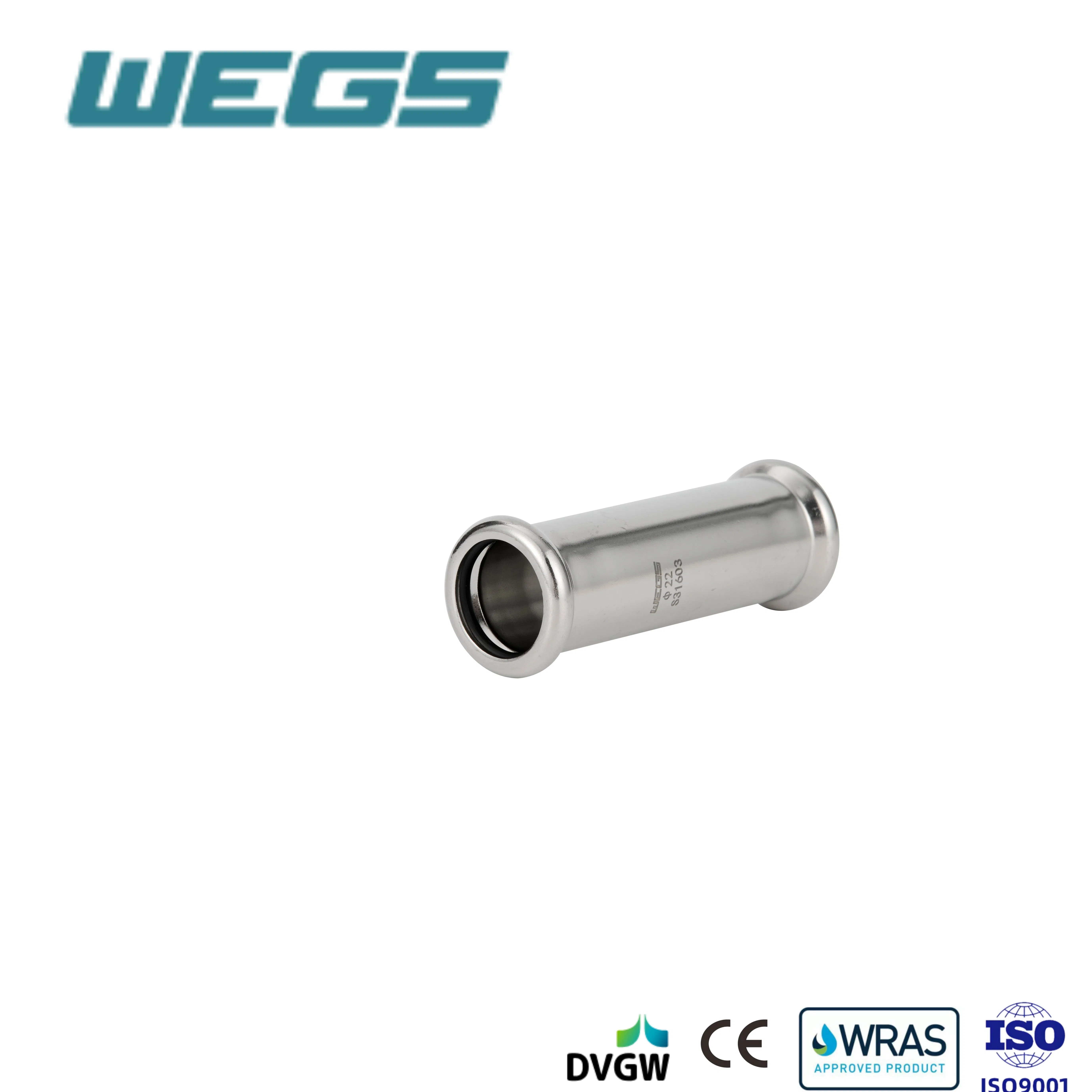 Premium 316L Stainless Steel M-Profile Single Press Slip Coupling for Plumbing