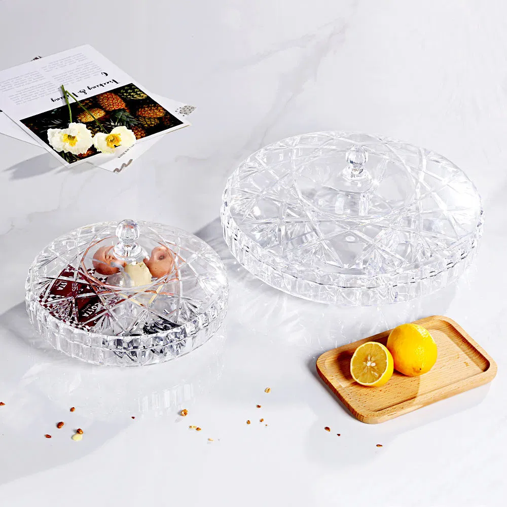 Plastic Fruit Plate - Luxury Floral Acrylic Bowl with Snap Lid