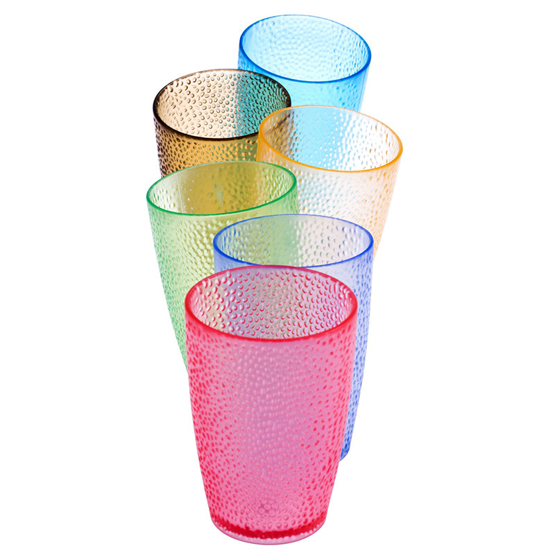 Colorful Water Cup Juice Beverage Plastic Tumbler Restaurant Drinking PC Cup