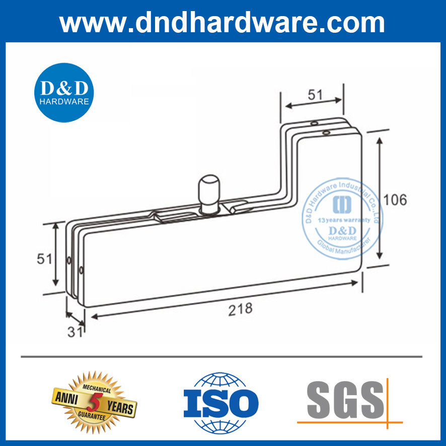 Glass Door Hot Sell Hardware Corner Patch Fitting in Stainless Steel