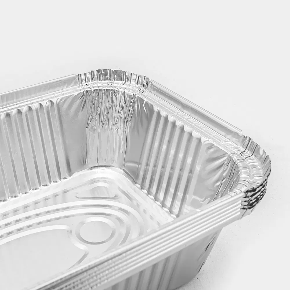 8342 Rectangular Aluminum Foil Container with Lids No2 Small Disposable Food Container for Baking 450ml