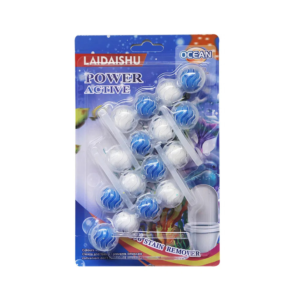 16-Ball Blue Bubble Toilet Cleaner Hanging Spirit Deodorization Odor Removal Ball