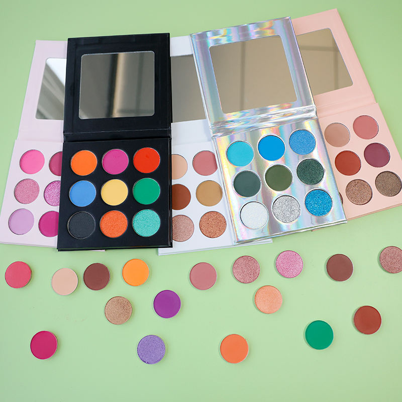 Hot Selling 9 Colors Custom Eye Cosmetic Palette Eyeshadow with Mirror