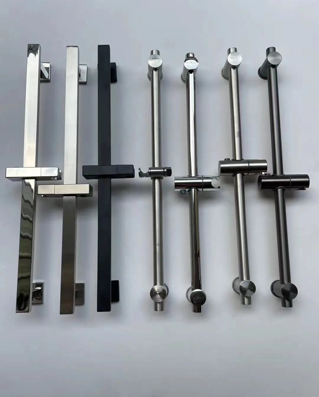 Wholesale Multi Specification SUS304 Shower Slide Bar, Round Square Tube Black/Brushed/Chrome Adjustable Bathroom Shower Riser Rail