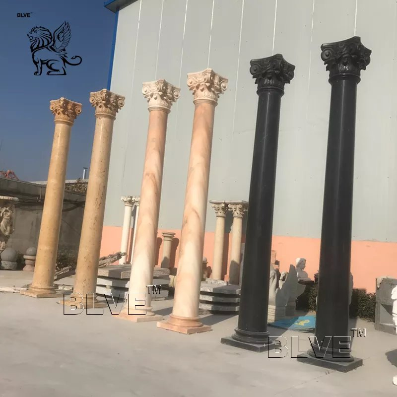 Factory Custom Large Project Outdoor Pillars Design Garden White Marble Greek Roman Columns for Sale