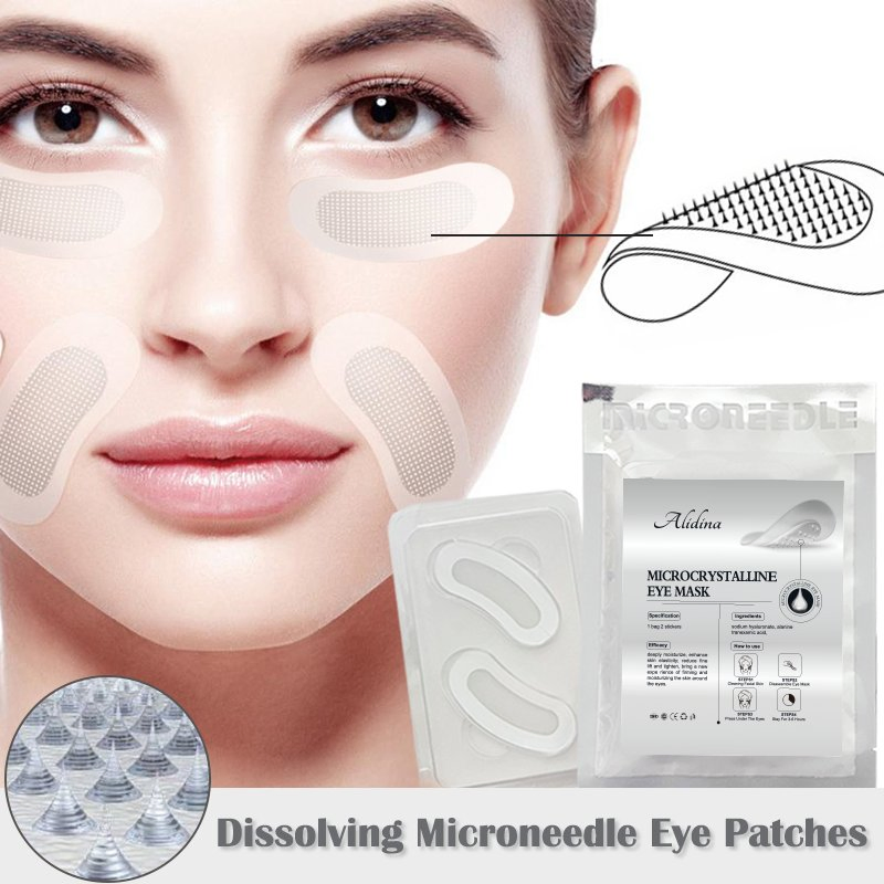 ODM/OEM Dissolving Ha Microcrystal Eye Patches Anti-Aging Overnight Hyaluronic Acid Microneedle Eye Mask Micro Dart Patches