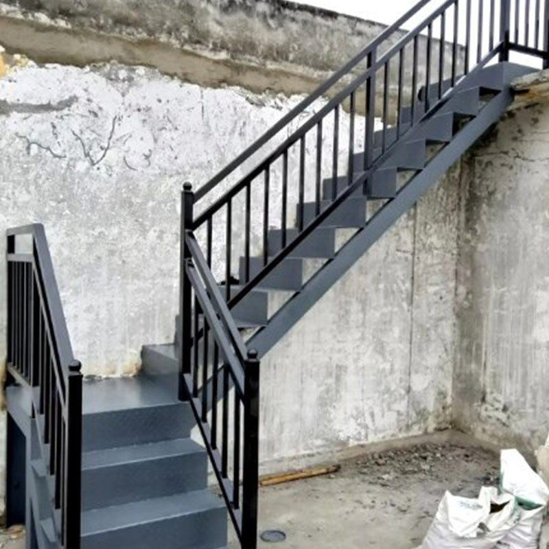 Steel Structure Modern Straight Steel Staircase