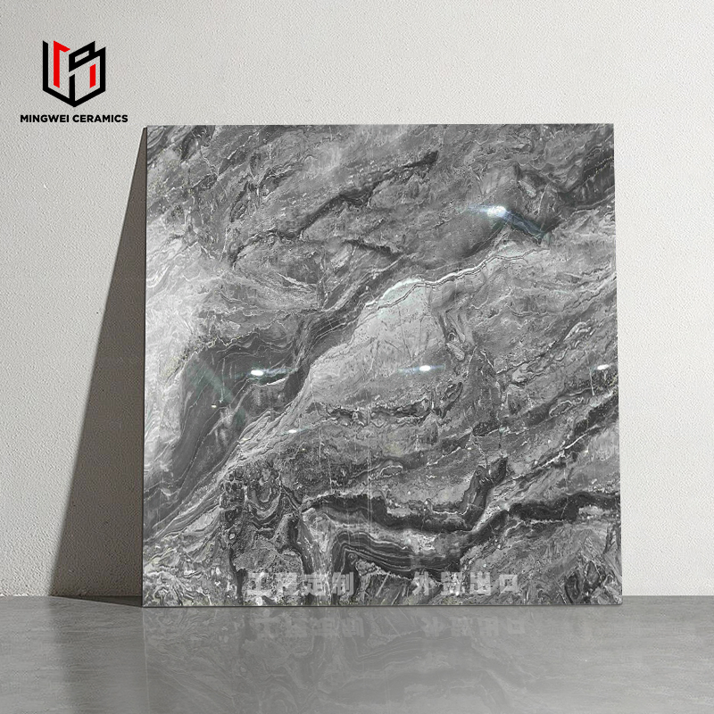 China Manufacturer 600*600mm Gilding Flooring Wall Golden Line Porcelain Tile