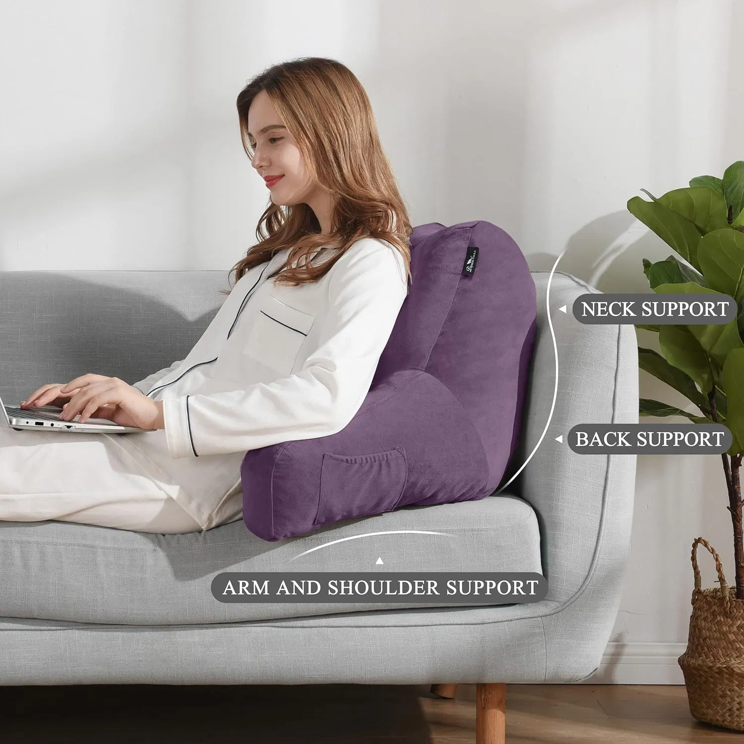 Premium Home Memory Foam Reading Pillow with Washable Cover